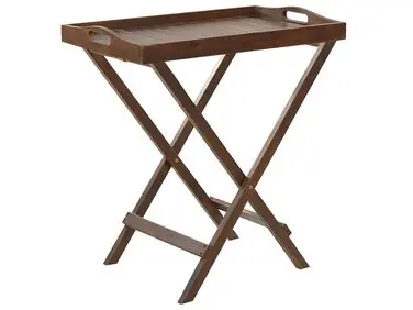 Mesa auxiliar de jardín AMANTEA Madera de acacia Marrón oscuro plegable - Sala de estar