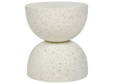 Mesa auxiliar CAORIA 40 cm 40 cm Efecto terrazo Blanco crema - Jardín y balcón
