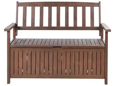 Banco de jardín SOVANA 120 cm con almacenaje Madera de acacia Marrón oscuro - Jardín y balcón