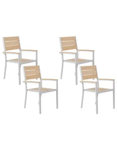 Conjunto de 4 sillas de jardín PRATO Beige - Jardín y balcón