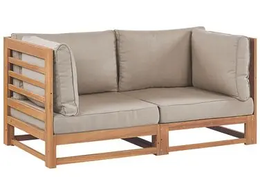 Sofá de jardín 2 plazas TRANI modular Madera de acacia certificada Marrón claro - Jardín y balcón