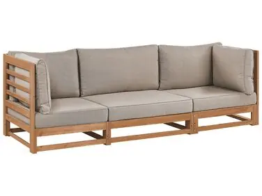 Sofá de jardín 3 plazas TRANI modular Madera de acacia certificada Marrón claro - Jardín y balcón
