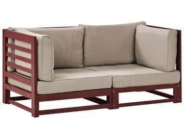 Sofá de jardín 2 plazas TRANI modular Madera de acacia Rojo oscuro - Jardín y balcón