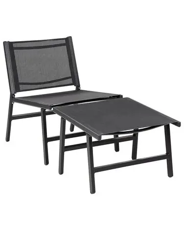 Garden Chair MARCEDDI Metal Black - Garden & Balcony