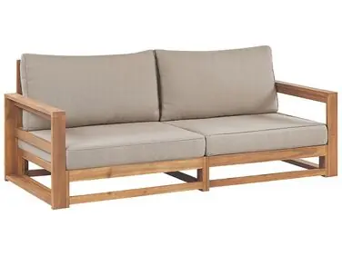 Sofá de jardín 2 plazas TIMOR modular Madera de acacia certificada Marrón claro - Jardín y balcón