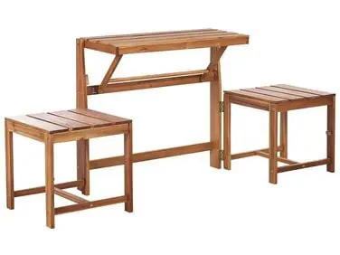 Convertible Garden Bench Bistro Set TUENNO Acacia Wood Brown - Garden & Balcony
