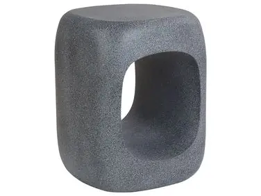 Side Table PELMO 33 cm 33 cm Marble Effect Grey - Garden & Balcony