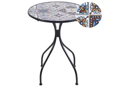 Bistro Table CIVITA 60 cm 60 cm Metal Black - Garden & Balcony