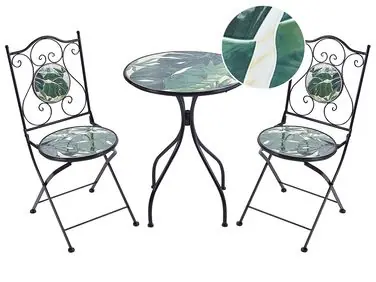 Bistro Set Folding COZZANA Metal Black - Garden & Balcony