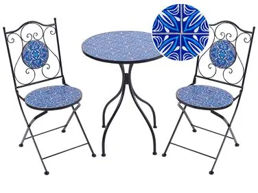 Bistro Set Folding CIGLIANO Metal Black - Garden & Balcony