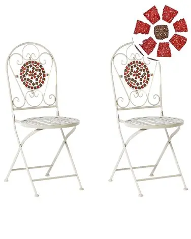 Conjunto de 2 sillas de jardín SPELLO Metal Blanco - Jardín y balcón