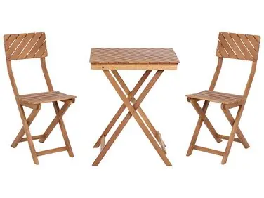 Bistro Set Folding ARDORE Eucalyptus Wood Brown - Garden & Balcony