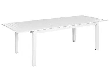 Extending Garden Dining Table SKALOMA 180/240 cm 90 cm Metal White - Garden & Balcony
