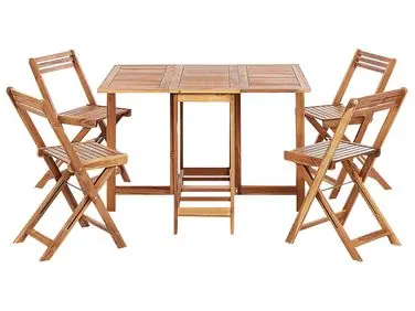 Conjunto de comedor exterior 4 plazas FRASSINE Marrón Madera de acacia - Jardín y balcón