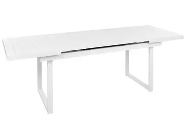 Extending Garden Dining Table VALCANETTO 180/240 cm 90 cm Metal White - Garden & Balcony