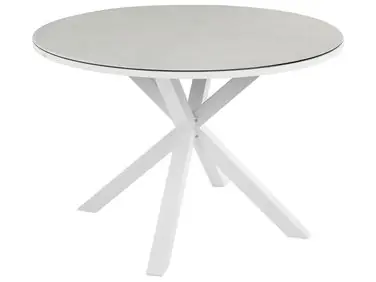 Mesa de jardín MALETTO 120 cm 120 cm Vidrio Gris pardo - Jardín y balcón