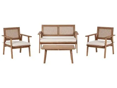 Conjunto de jardín con mesa 4 plazas ARENELLA Beige claro Madera de acacia certificada - Jardín y balcón