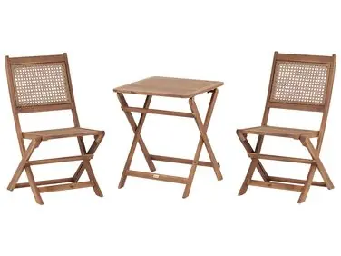 Bistro Set Folding PARAGGI Certified Acacia Wood Brown - Garden & Balcony