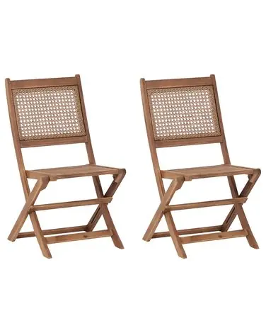 Conjunto de 2 sillas de jardín PARAGGI Madera de acacia certificada Marrón oscuro - Jardín y balcón