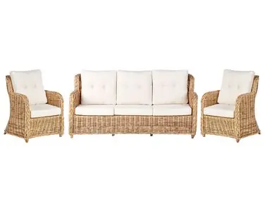 Conjunto de jardín 5 plazas ALESSANO Natural Ratán - Jardín y balcón