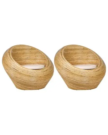Conjunto de 2 sillones de jardín MAIORI Ratán Natural - Jardín y balcón