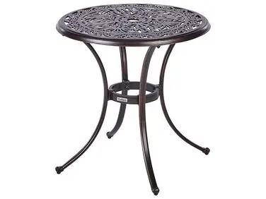 Bistro Table ANDALO 68 cm 68 cm Metal Brown - Garden & Balcony