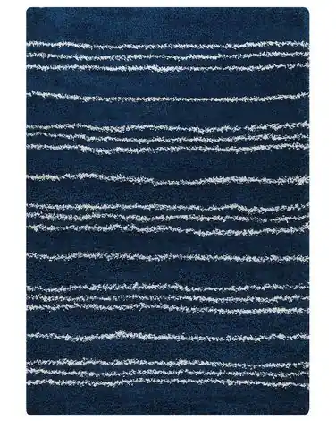 Alfombra de pelo largo TASHIR Azul 160 x 230 cm - Accesorios decorativos