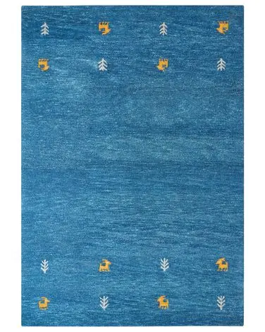 Alfombra CALTI Azul oscuro 160 x 230 cm Lana Gabbeh - Accesorios decorativos