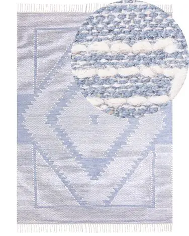 Alfombra ANSAR Azul 140 x 200 cm Algodón - Accesorios decorativos