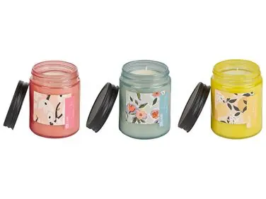 Conjunto de 3 velas aromáticas FRUITY BLOOM Cera de soja Notas orientales Notas aromáticas Notas florales - Accesorios decorativos