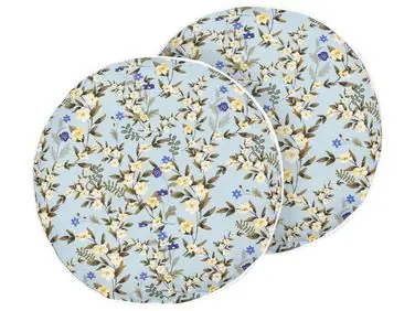 Conjunto de 2 cojines de exterior VALLORIA Patrón floral 40 x 40 cm Azul claro - Accesorios decorativos