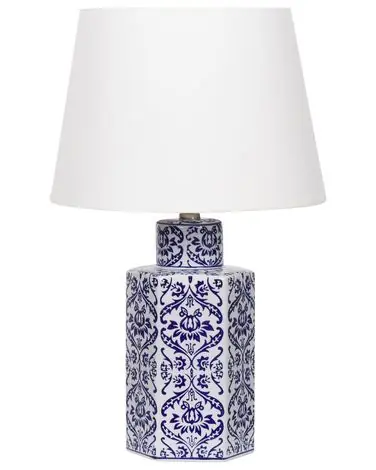 Lámpara de mesa MARCELIN Porcelana Blanco/Azul - Accesorios decorativos