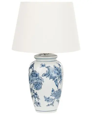Lámpara de mesa BELUSO Porcelana Blanco/Azul - Accesorios decorativos