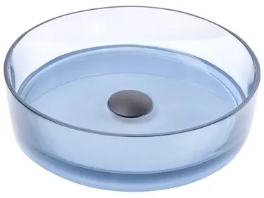 Lavabo sobre encimera TOLOSA Azul claro ⌀ 36 cm Solid Surface - Baño