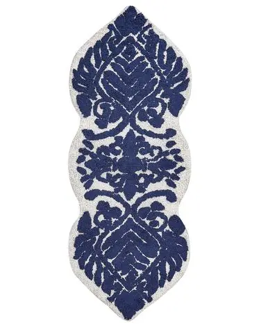 Bath Mat CANBAR Navy Blue 150 x 60 cm Cotton - Home Accessories