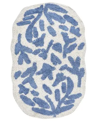Alfombrilla de baño DERIK Azul 60 x 90 cm Algodón - Accesorios decorativos