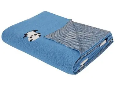 Blanket TALOKAN Cotton 130 x 170 cm Blue - Home Accessories