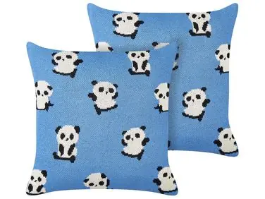 Conjunto de 2 cojines decorativos TALOKAN Algodón 45 x 45 cm Azul - Accesorios decorativos