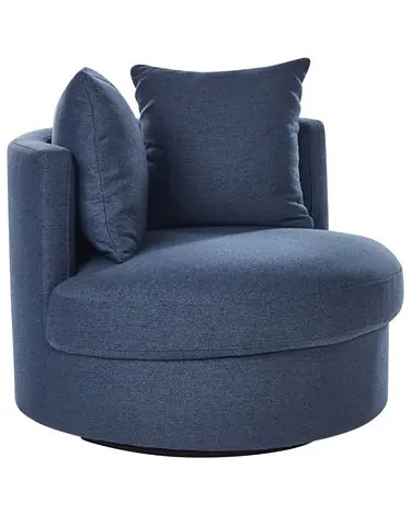 Sillón giratorio DALBY Tela Azul oscuro - Sala de estar