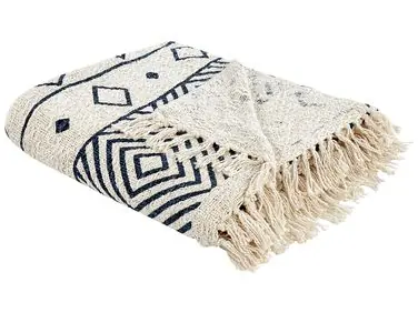 Manta NAJUY Algodón 200 x 220 cm Beige - Accesorios decorativos