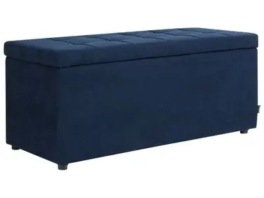 Storage Ottoman OREM Fabric Navy Blue - Living Room