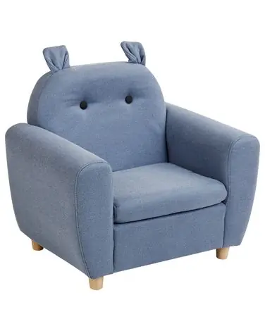 Sillón infantil Hipopótamo MARIBO Tela Azul - Sala de estar