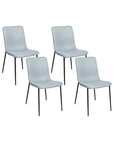 Conjunto de 4 sillas de comedor GLENDIVE Tela Azul claro