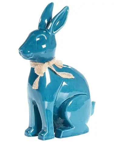 Figura decorativa Conejo JAMBLES Cerámica Azul - Accesorios decorativos