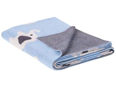 Blanket HILKOT Cotton 130 x 170 cm Blue - Home Accessories