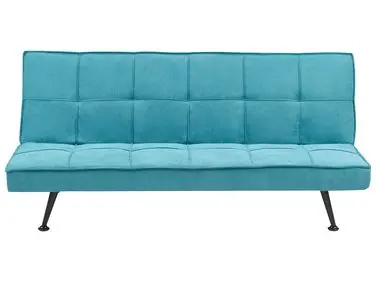 Sofa Bed 3 Seater HASLE Fabric Sea Blue - Living Room