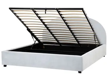Ottoman Bed VAUCLUSE Chenille Light Blue 180 x 200 cm (EU Super King) - Bedroom