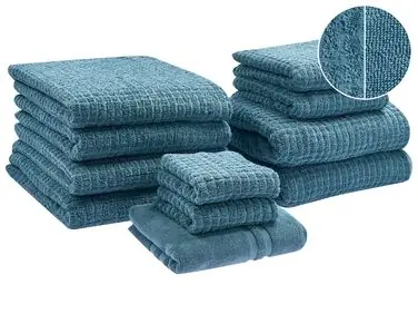 Conjunto de 11 toallas ATAI Algodón Azul - Accesorios decorativos