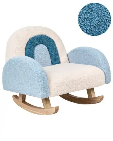 Mecedora infantil Arco iris OMBO Bouclé Azul claro - Sala de estar