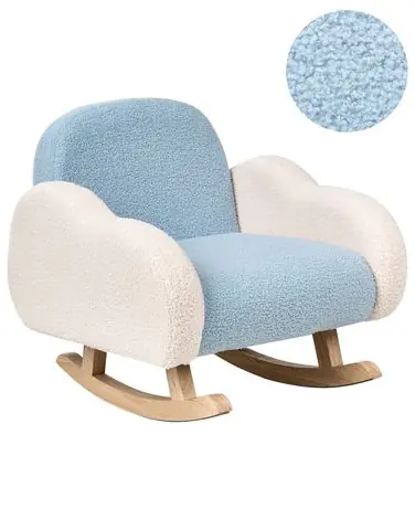 Mecedora infantil Nube SKARE Bouclé Azul claro - Sala de estar